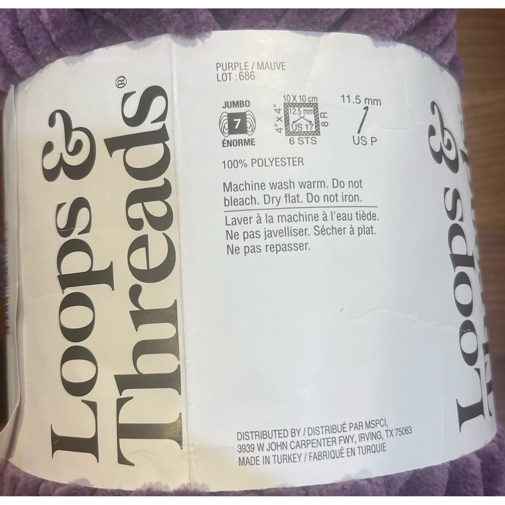 Loops & Threads Sweet‎ Snuggles Yarn Lot of 2 Purple Mauve Jumbo 7 Chenille New - Picture 5 of 9